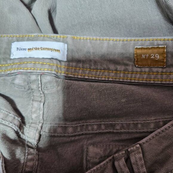 Pilcro & The Letterpress Anthropologie Greyish Green Vintage Slim Flare Jeans - Picture 3 of 4